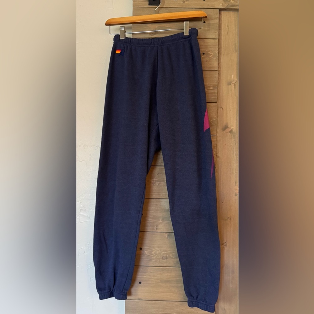 Aviator Nation Navy Joggers with Magenta Detail